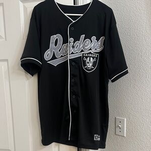 Raiders Black Baseball Jersey size Large gently worn